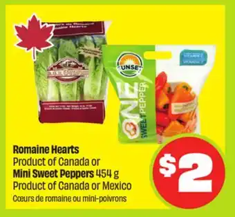 FreshCo Romaine Hearts Products of Canada or Mini Sweet Peppers 454 g Product of Canada or Mexico offer