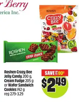 FreshCo Roshen Crazy Bee Jelly Candy 200 g, Cream Fudge 205 g or Wafer Sandwich Cookies 142 g offer