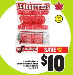 FreshCo Leadbetters Lean Ground Beef Frozen 1.2 kg offer