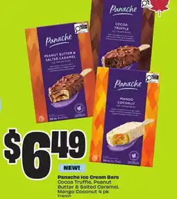 FreshCo Panache Ice Cream Bars Cocoa Truffle, Peanut Butter & Salted Caramel, Mango Coconut 4 pk offer