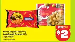 FreshCo McCain Regular Fries 800 g Compliments Perogies 907 g offer