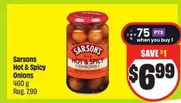 FreshCo Sarsons Hot & Spicy Onions 460 g offer