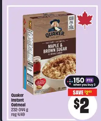 FreshCo Quaker Instant Oatmeal 232-344 g offer