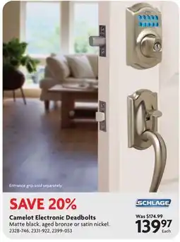 Home Hardware Camelot Electronic Deadbolts offer