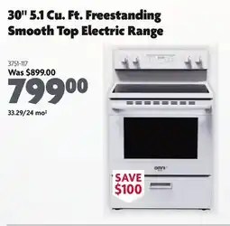 Home Hardware 30 5.1 Cu. Ft. Freestanding Smooth Top Electric Range offer