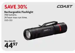 Home Hardware Rechargeable Flashlight offer