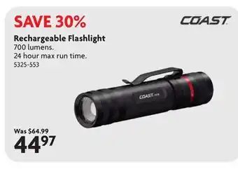 Home Hardware Rechargeable Flashlight offer