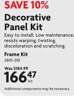 Home Hardware Decorative Panel Kit offer