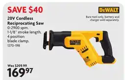 Home Hardware 20V Cordless Reciprocating Saw offer