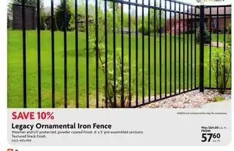 Home Hardware Legacy Ornamental Iron Fence offer
