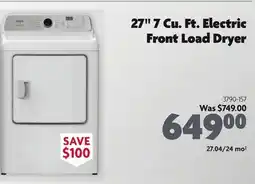 Home Hardware 27 7 Cu. Ft. Electric Front Load Dryer offer