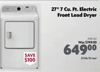 Home Hardware 27 7 Cu. Ft. Electric Front Load Dryer offer