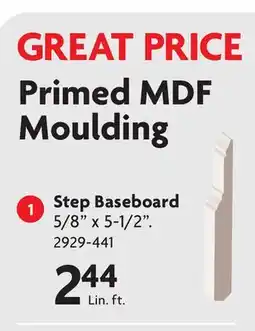 Home Hardware Primed MDF Moulding Step Baseboard offer