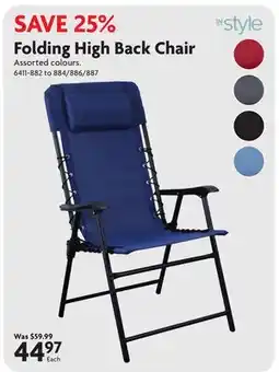 Home Hardware Folding High Back Chair offer