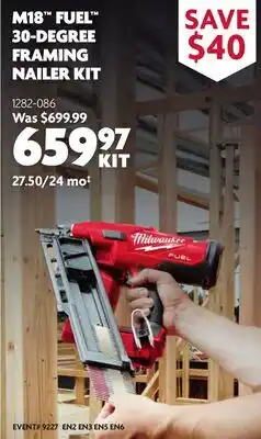 Home Hardware M18 Fuel 30-degree Framing Nailer Kit offer