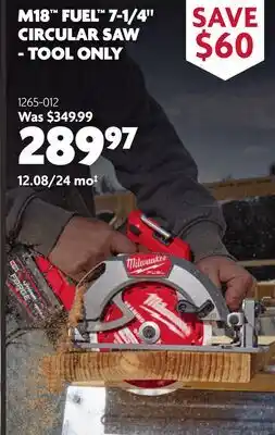 Home Hardware M18 FUEL 7-1/4 CIRCULAR SAW offer