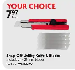 Home Hardware Snap off Utility Knife & Blades offer