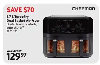 Home Hardware 5.7 L TurboFry Dual Basket Air Fryer offer
