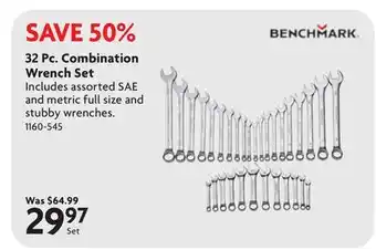 Home Hardware BENCHMARK 32 Pc. Combination Wrench Set offer