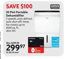 Home Hardware 50 Pint Portable Dehumidifier offer