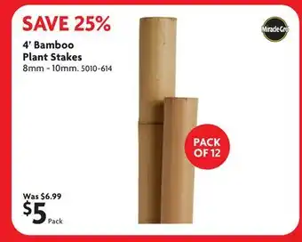 Home Hardware 4' Bamboo Plant Stakes offer