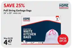 Home Hardware Pull String Garbage Bags offer