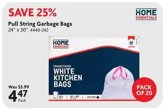 Home Hardware Pull String Garbage Bags offer