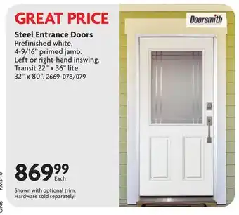 Home Hardware Steel Entrance Doors offer
