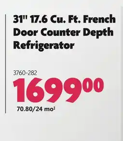 Home Hardware 31 17.6 Cu. Ft. French Door Counter Depth Refrigerator offer