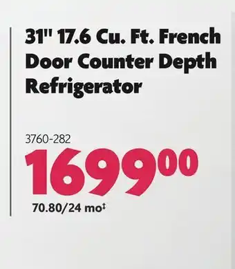 Home Hardware 31 17.6 Cu. Ft. French Door Counter Depth Refrigerator offer