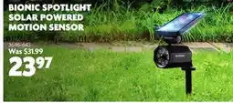 Home Hardware BIONIC SPOTLIGHT SOLAR POWERED MOTION SENSOR offer