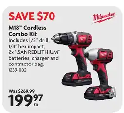Home Hardware M18 Cordless Combo Kit offer