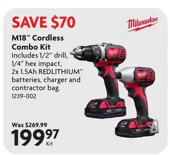 Home Hardware M18 Cordless Combo Kit offer