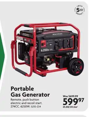 Home Hardware Portable Gas Generator offer