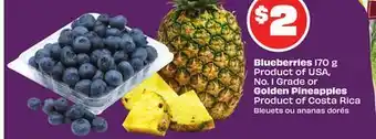 Chalo FreshCo Blueberries 170 g Product of USA, No. 1 Grade or Golden Pineapples Product of Costa Rica offer