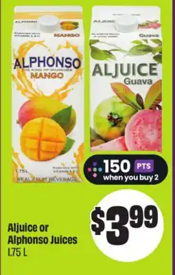 Chalo FreshCo Aljuice or Alphonso Juices 1.75 L offer