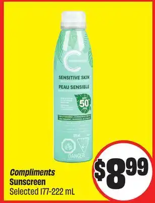 Chalo FreshCo Compliments Sunscreen Selected 177-222 mL offer