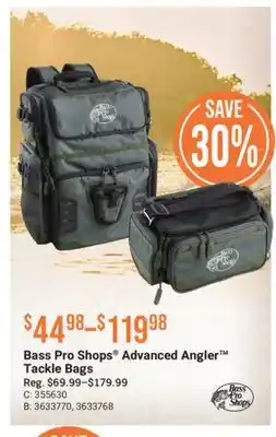 Cabela's Bass Pro Shops Advanced Angler Tackle Bags offer