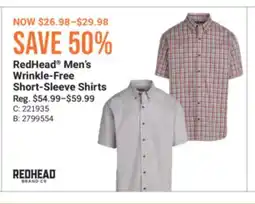 Cabela's RedHead Men's Wrinkle-Free Short-Sleeve Shirts offer