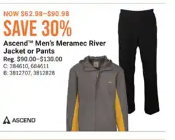 Cabela's Ascend Men's Meramec River Jacket or Pants offer