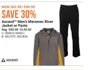 Cabela's Ascend Men's Meramec River Jacket or Pants offer
