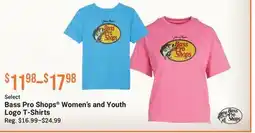 Cabela's Select Bass Pro Shops Women's and Youth Logo T-Shirts offer