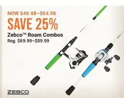 Cabela's Zebco Roam Combos offer