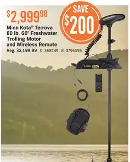 Cabela's Minn Kota Terrova 80 lb. 60 Freshwater Trolling Motor and Wireless Remote offer