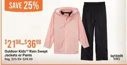Cabela's Outdoor Kids Rain Swept Jackets or Pants offer