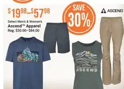 Cabela's Men's & Women's Ascend Apparel offer