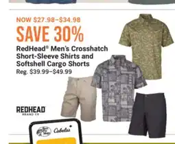 Cabela's RedHead Men's Crosshatch Short-Sleeve Shirts and Softshell Cargo Shorts offer