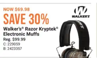 Cabela's Walker's Razor Kryptek Electronic Muffs offer