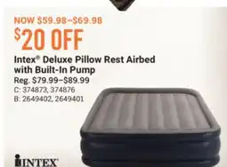 Cabela's Intex Deluxe Pillow Rest Airbed with Built-In Pump offer
