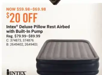 Cabela's Intex Deluxe Pillow Rest Airbed with Built-In Pump offer